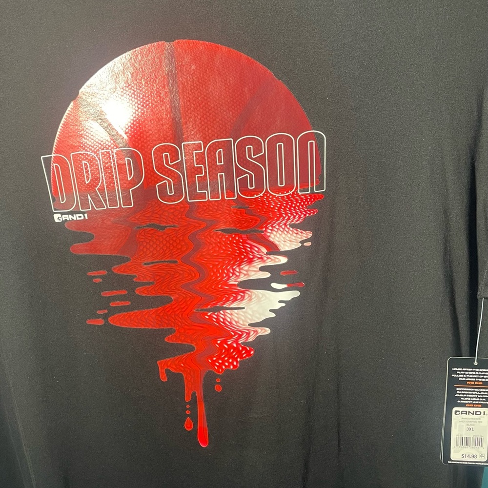 And 1 graphic tee black/red size 3XL